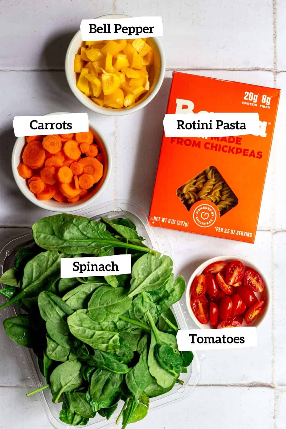 Vegan Pasta Salad Salad Ingredients