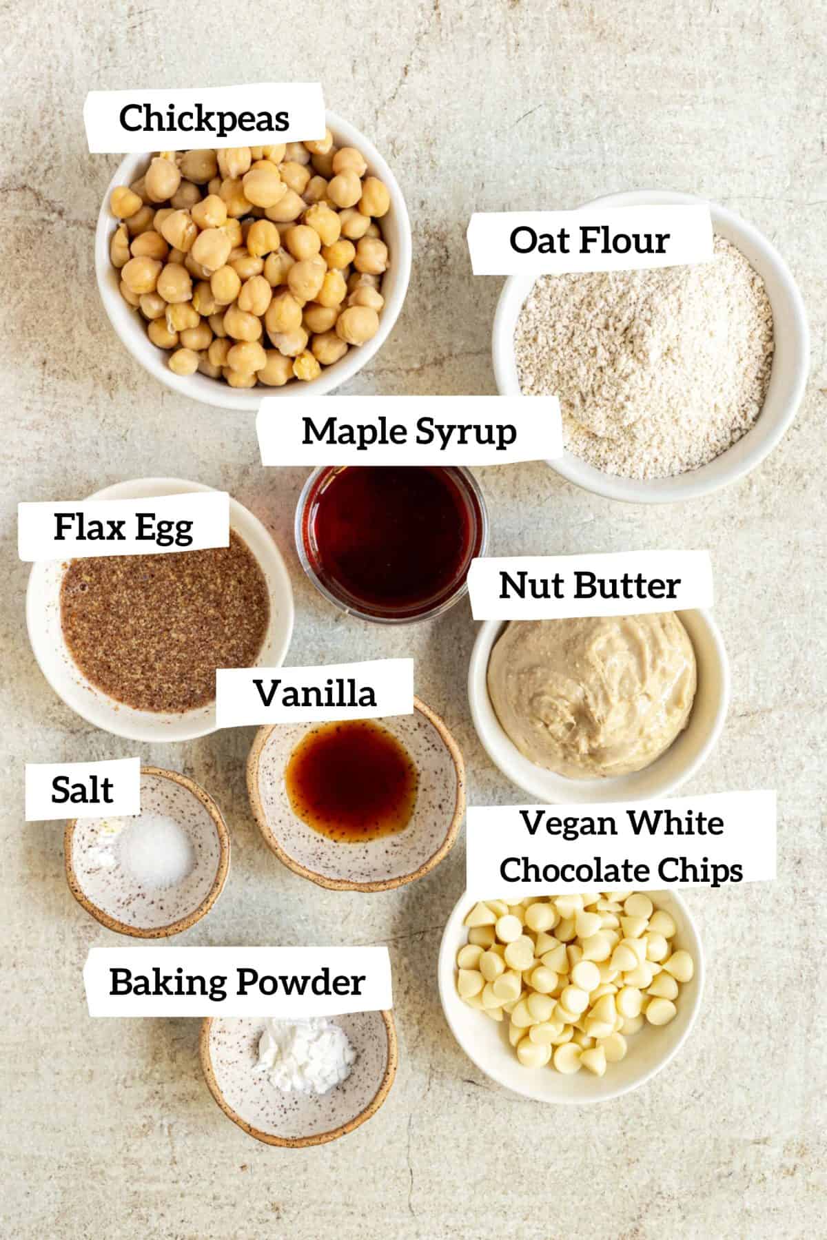 Gluten Free Vegan Blondies Ingredients
