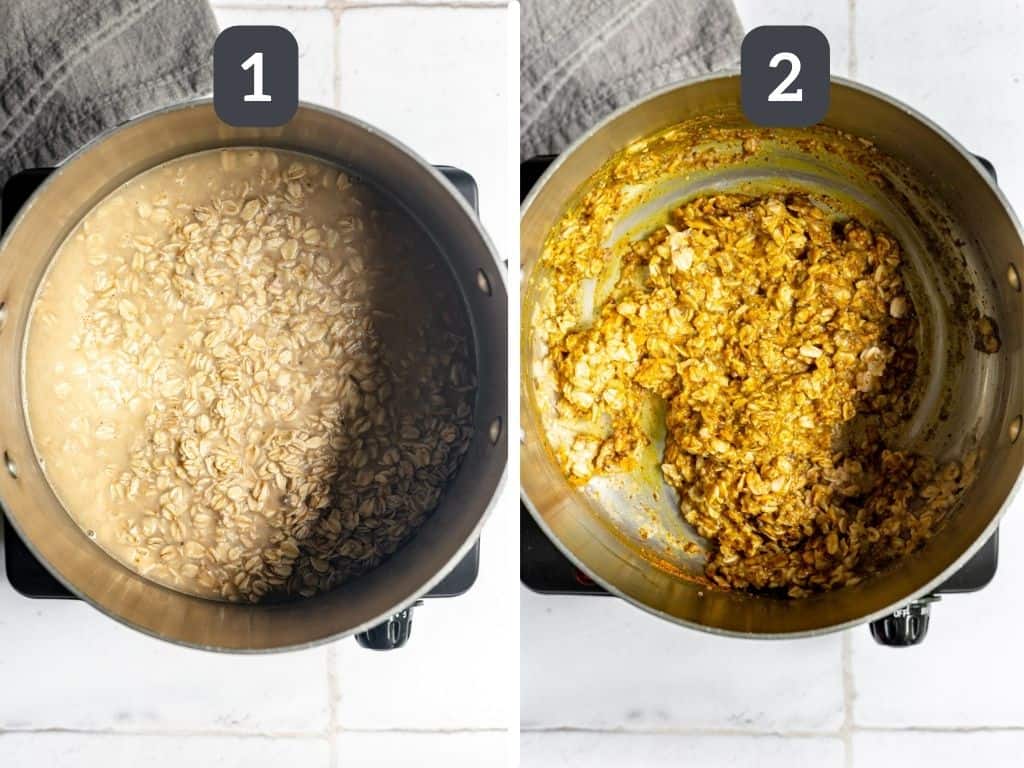Anti-Inflammatory Banana Turmeric Oats Steps 1 & 2