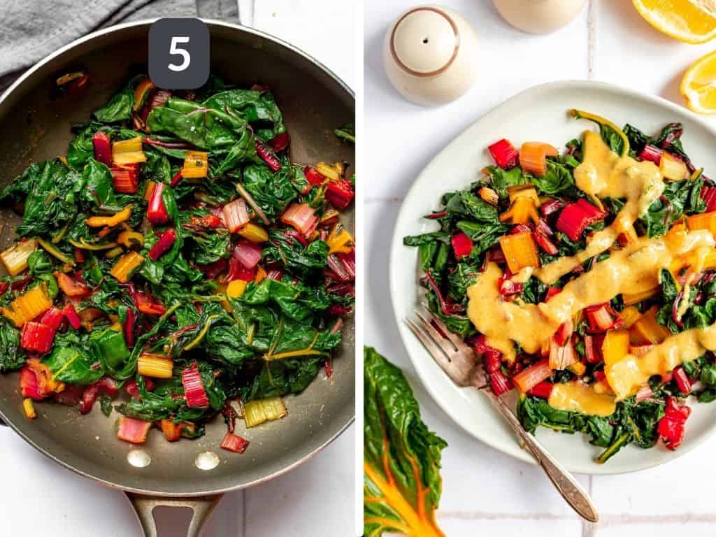 Oil-Free Sauteed Rainbow Chard Step 5