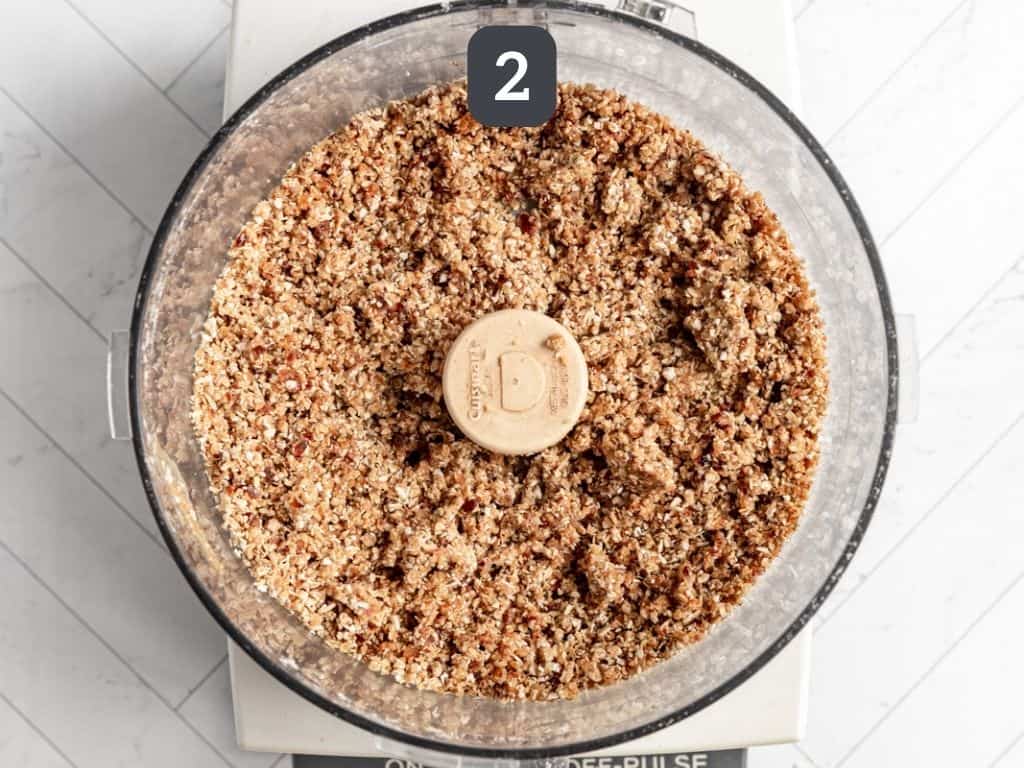 Vegan Peanut Butter Cheesecake Step 2 - make the crust.