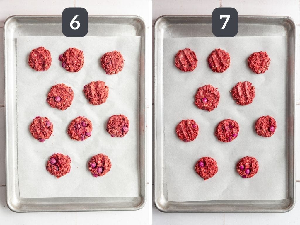Valentine's Day Oatmeal Cookies Steps 6 & 7