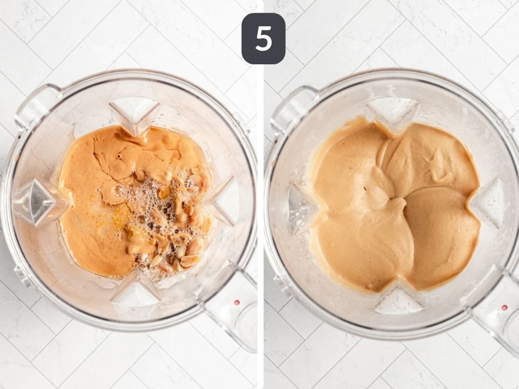 Vegan Peanut Butter Cheesecake Step 5 - blend all the filling ingredients.