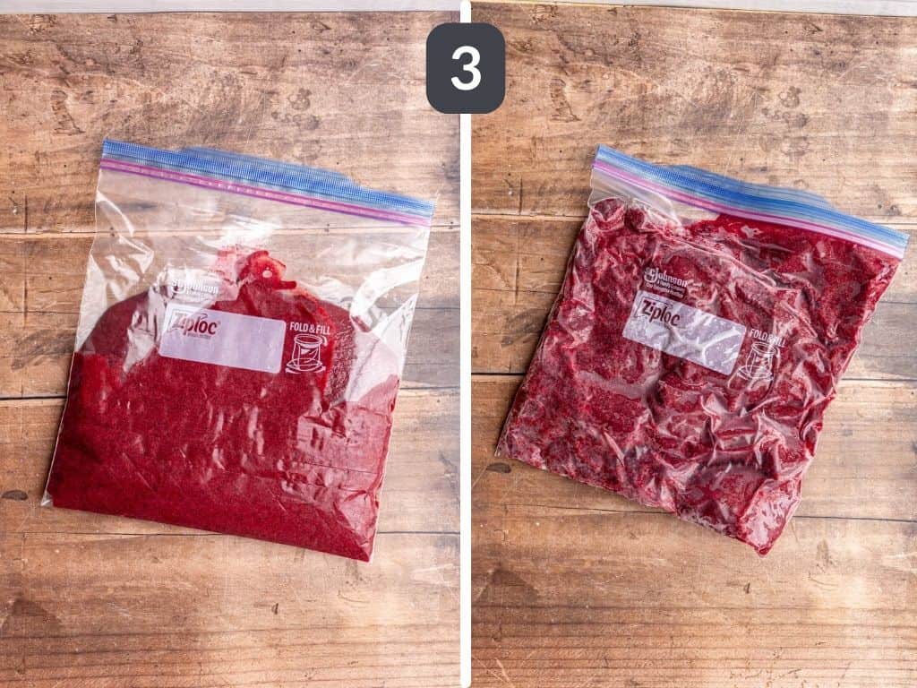 Creamy Berry Sorbet Step 3 - freeze four hours.