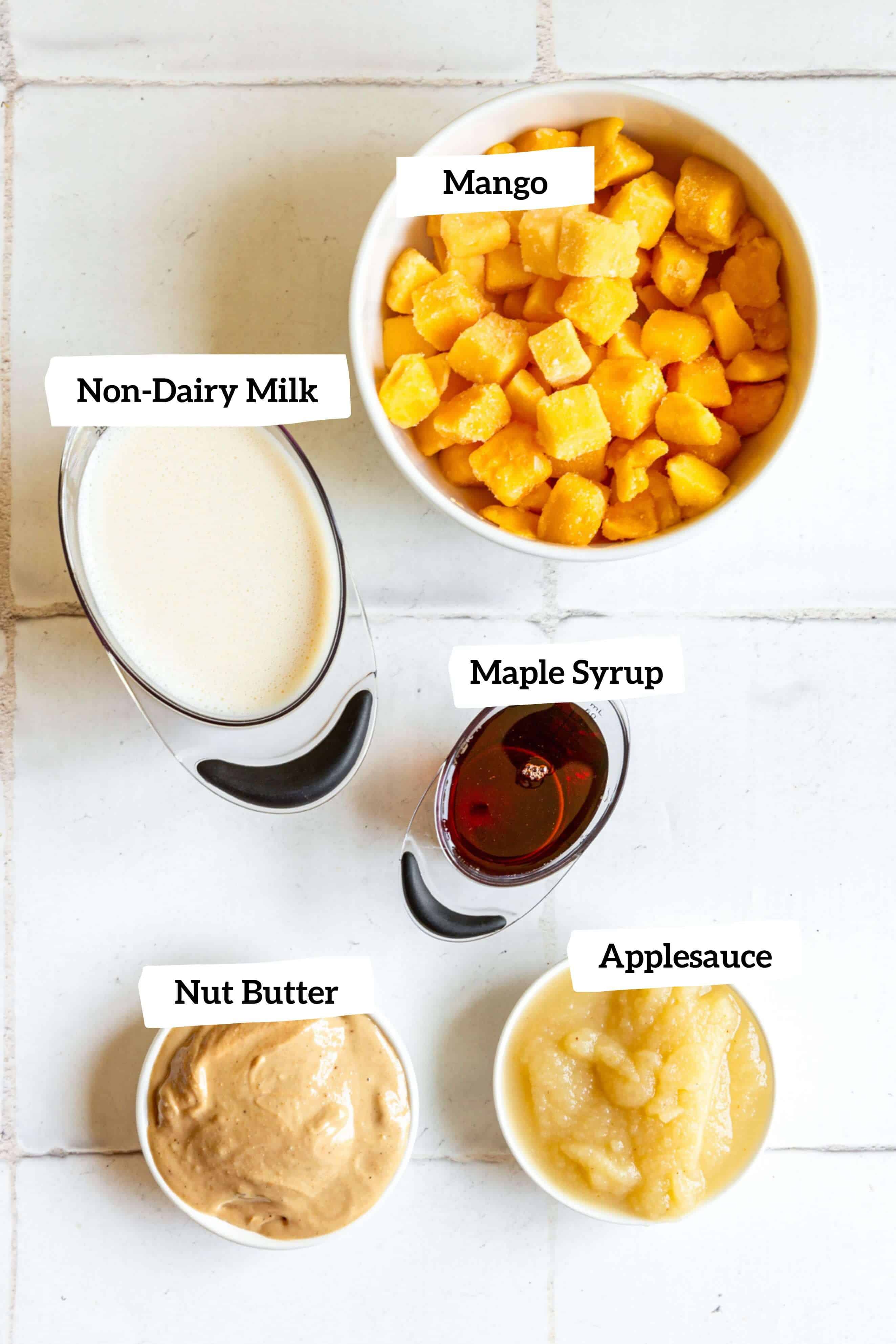 Vegan No-Churn Mango Ice Cream Ingredients