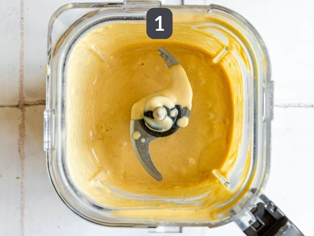 Vegan No-Churn Mango Ice Cream Step 1 - blend all the ingredients