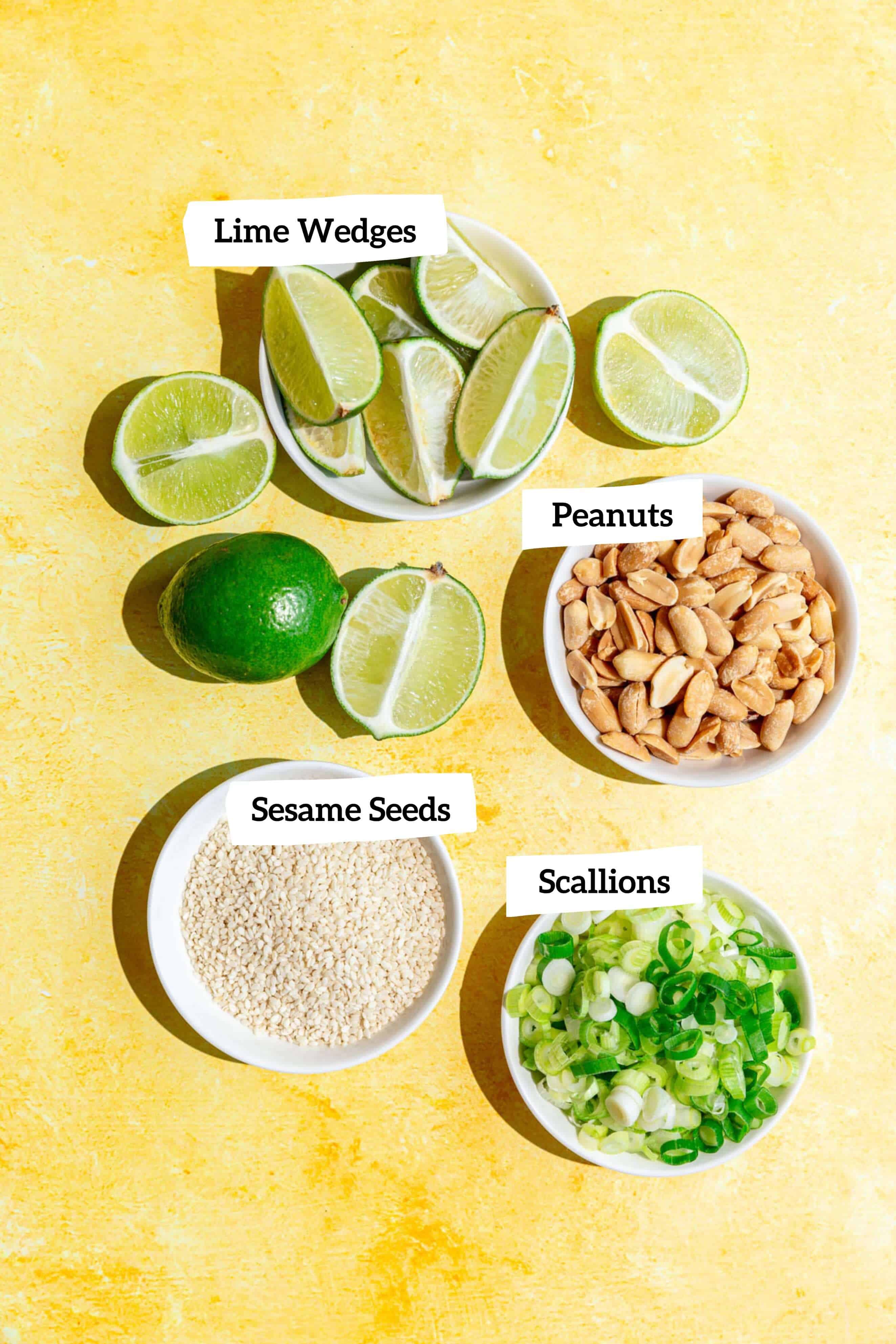 Zoodle Pad Thai Topping Ingredients