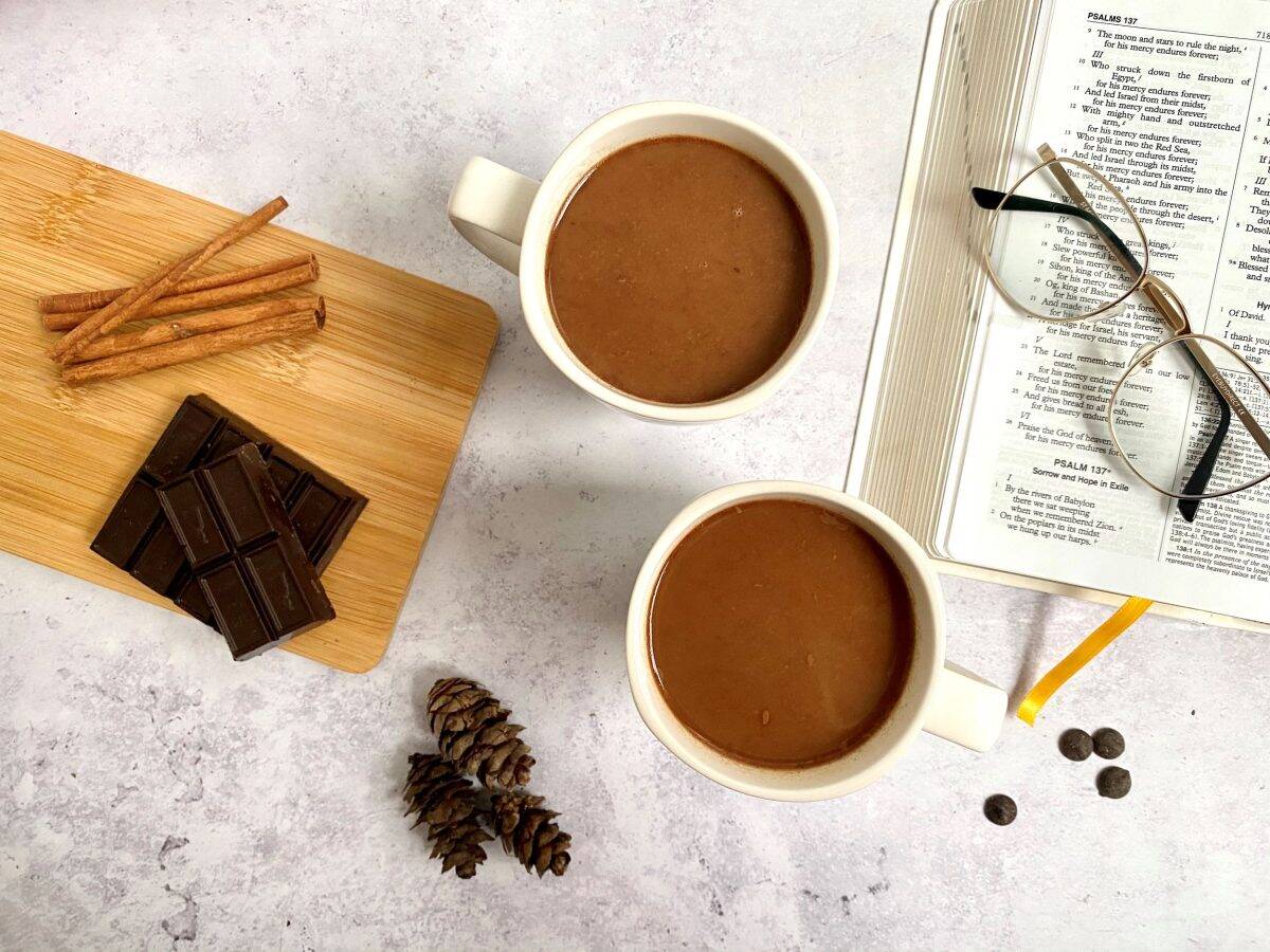 Healthy Peppermint Mocha & Bible