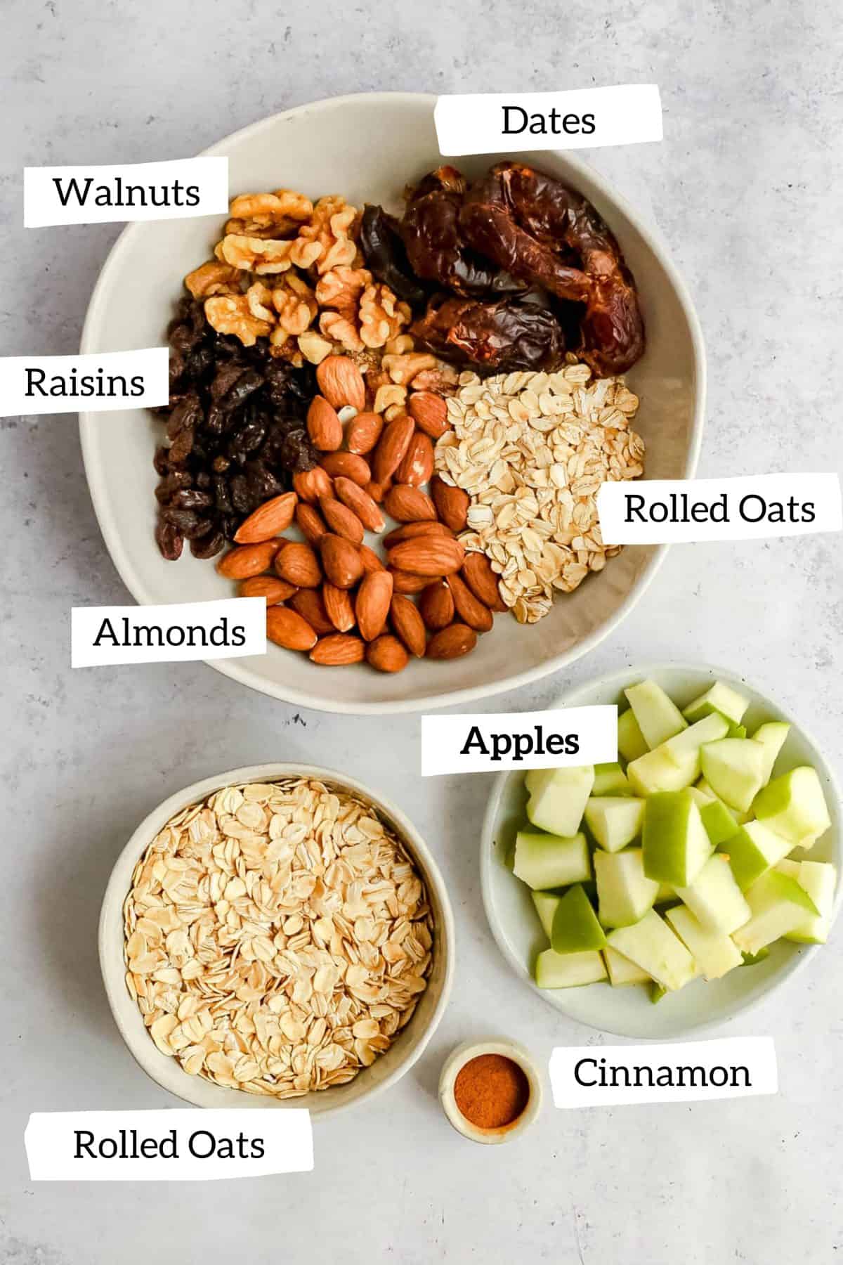 Raw Apple Pie Granola Bars Ingredients