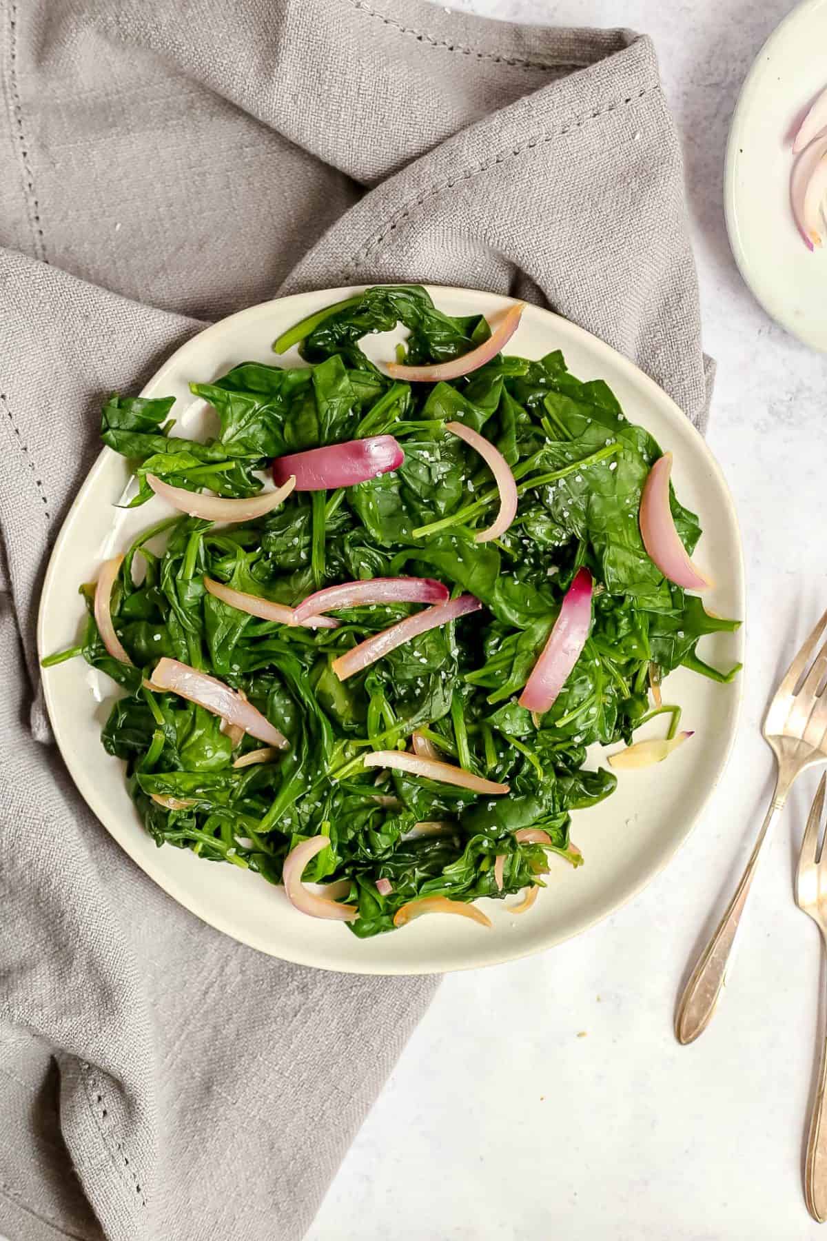 Oil-free sautéed spinach