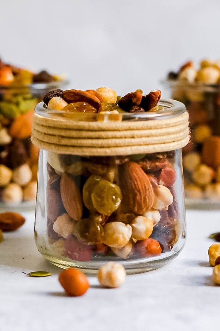 Trail mix in a jar