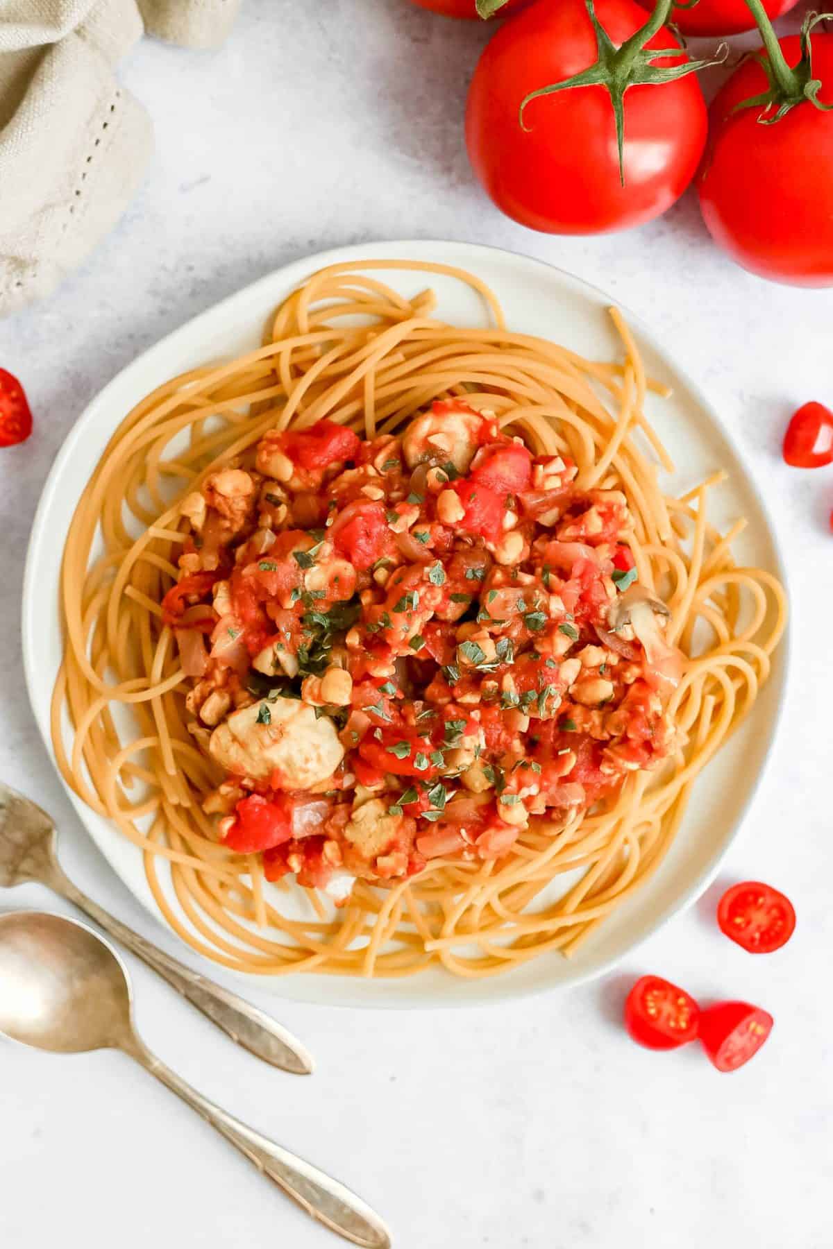 Plant-Based Garlic Mushroom Red Sauce