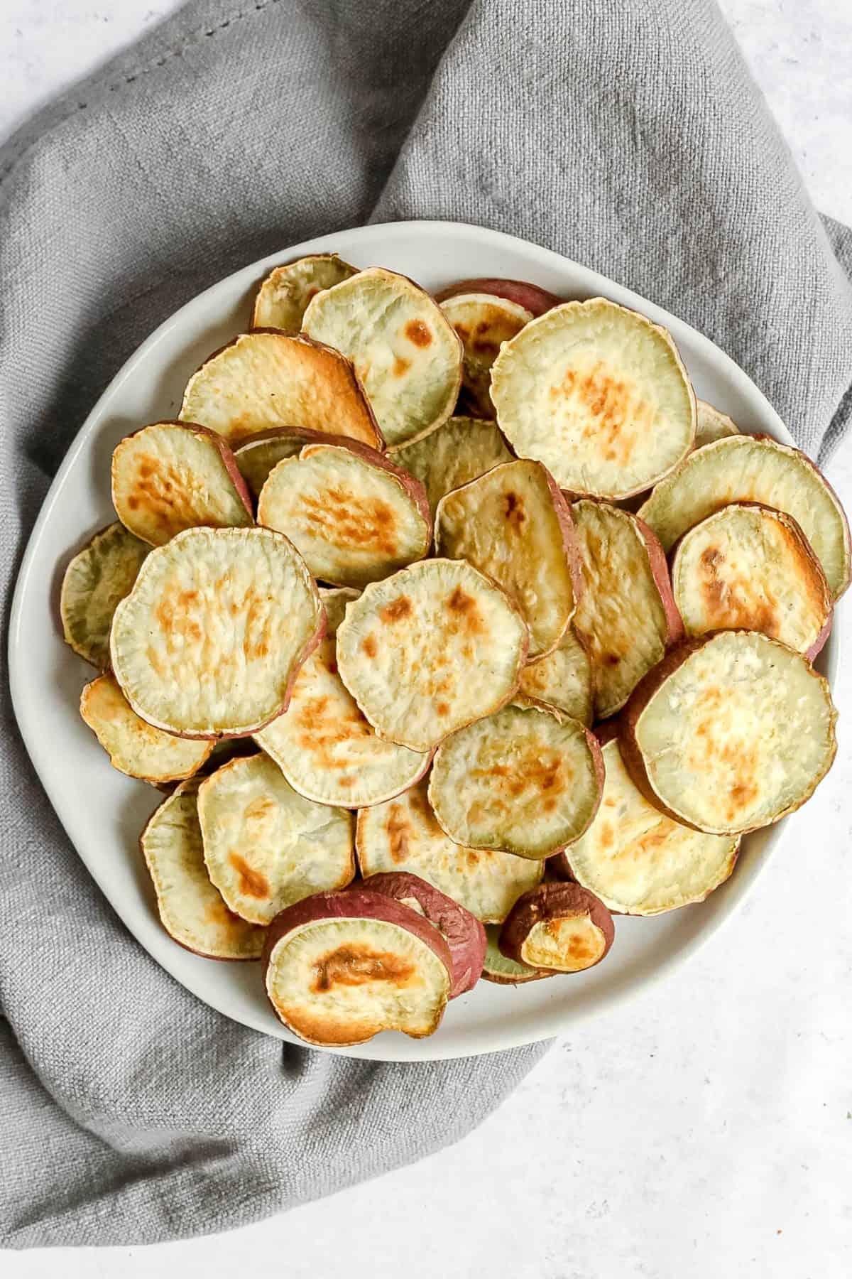 Roasted Japanese Sweet Potato Rounds