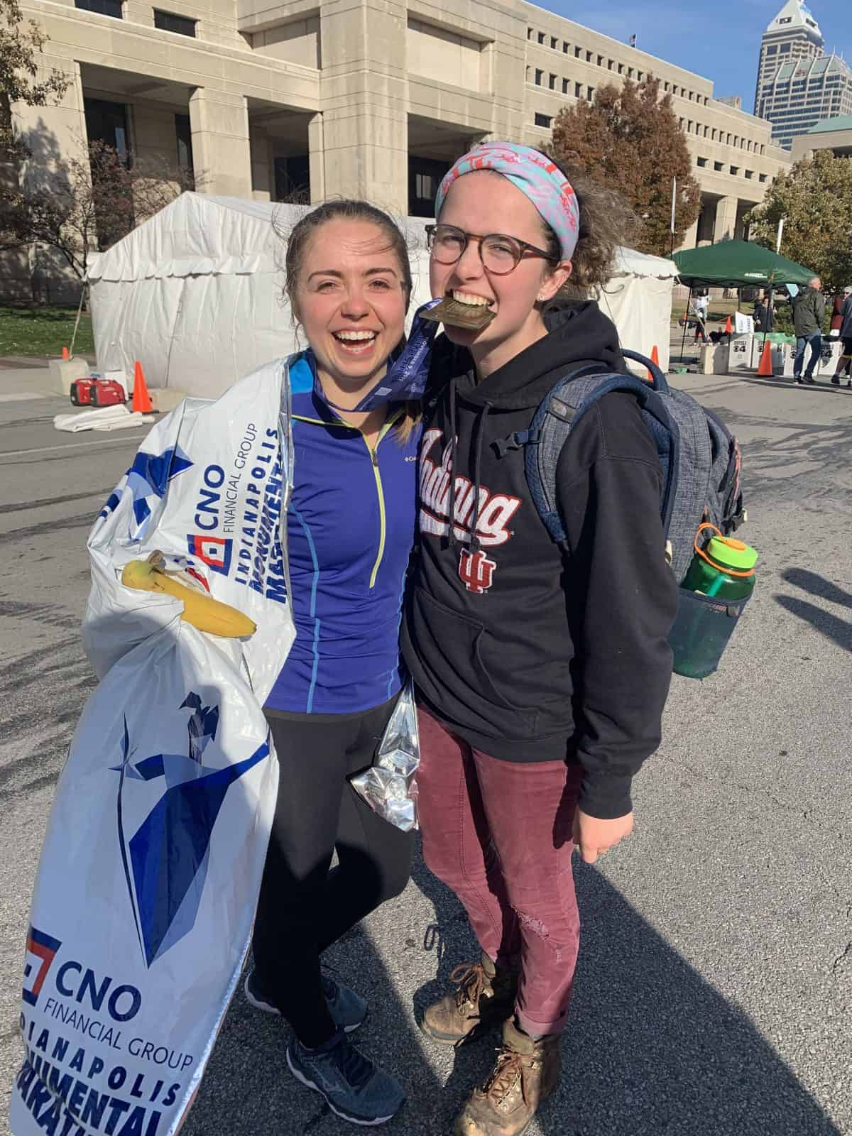 Elizabeth and Lauren after the marathon