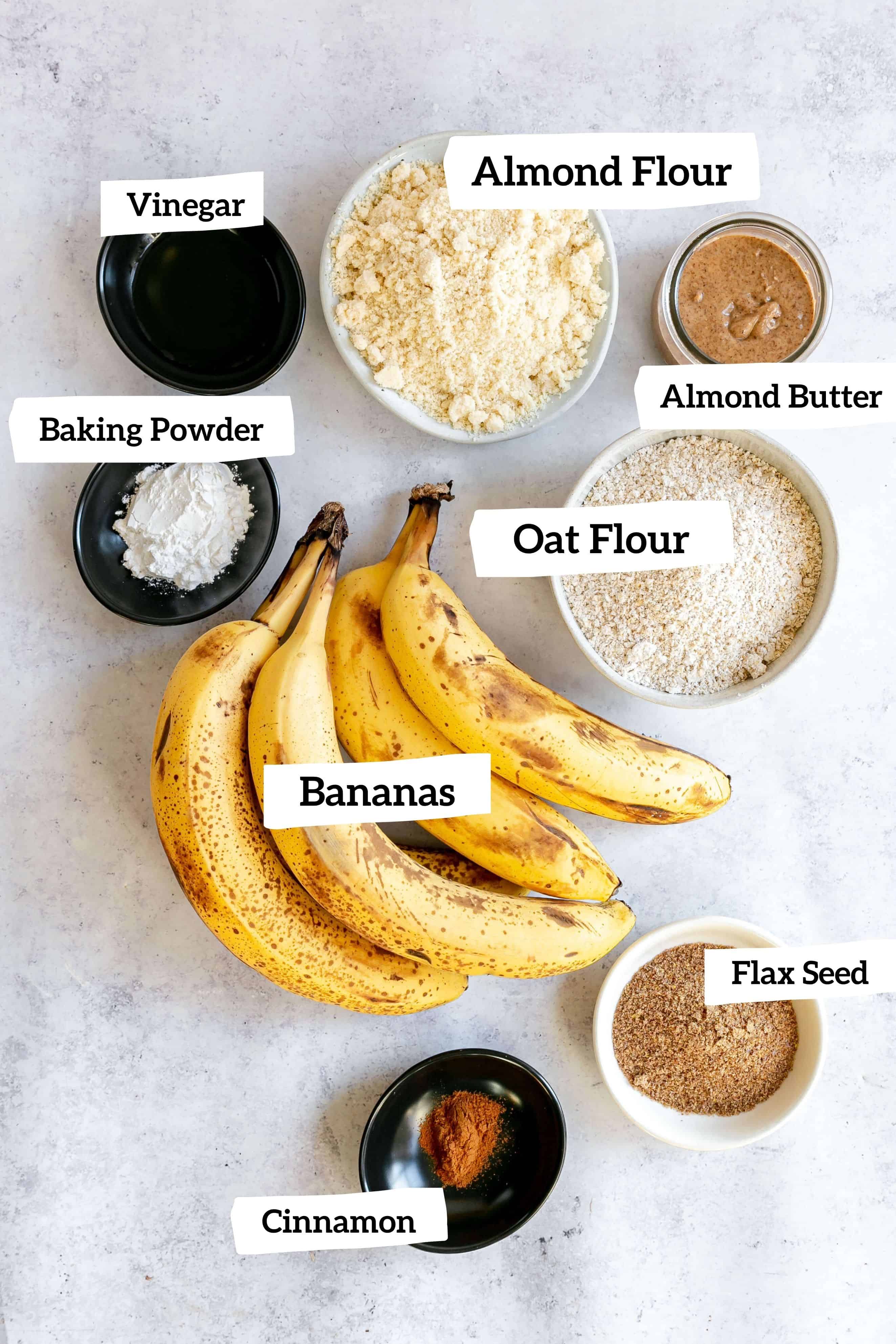 Plant-Based Blender Banana Bread Ingredients