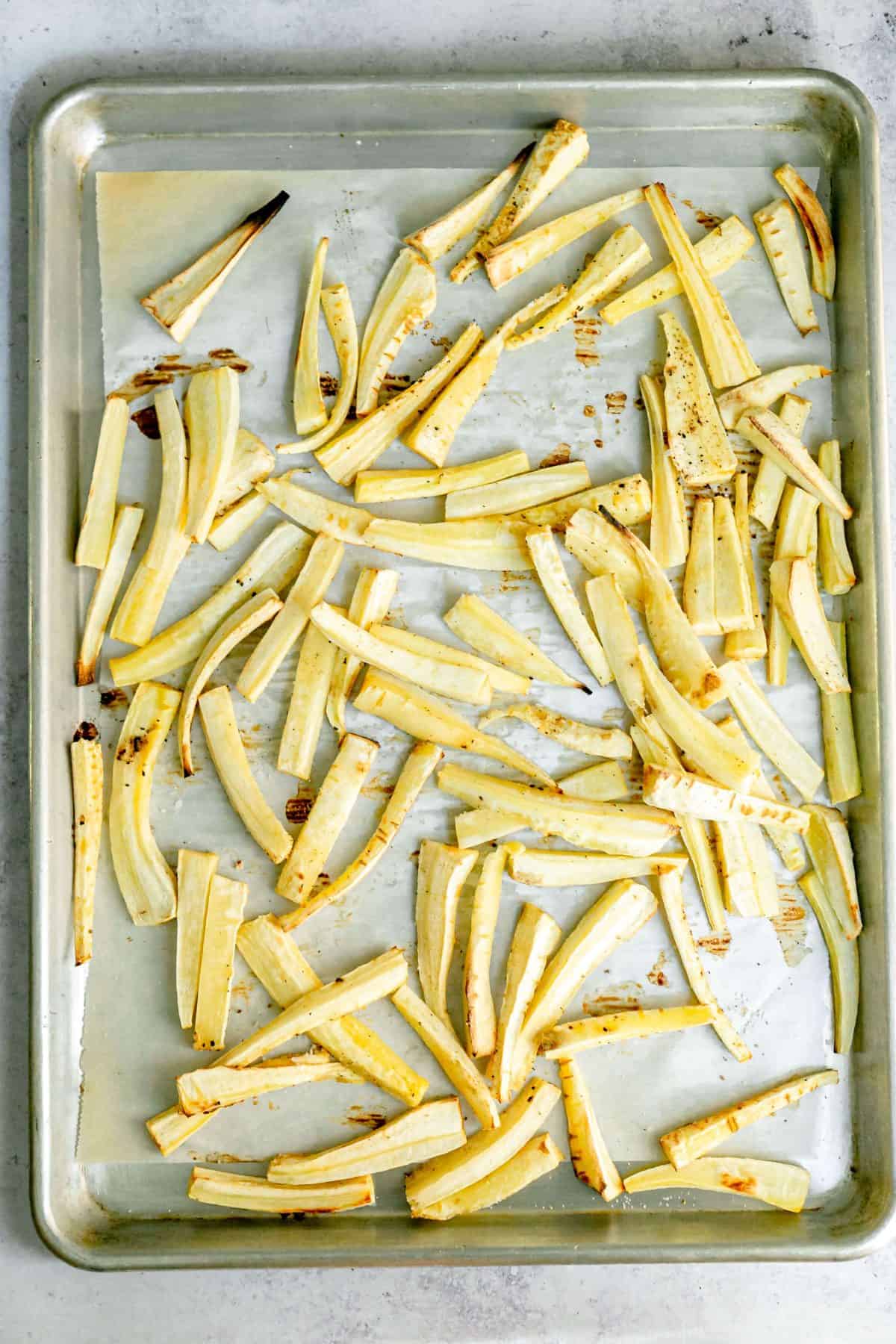 Oil-Free Roasted Parsnips on Sheet Pan