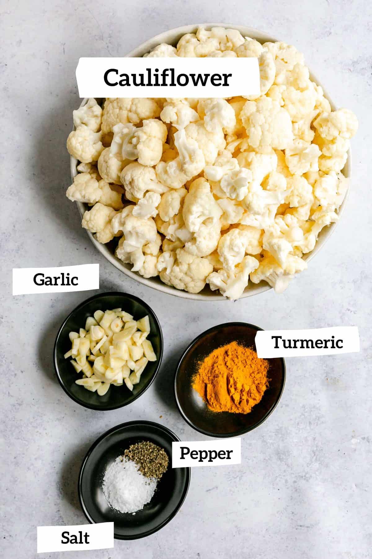 Turmeric Roasted Cauliflower Ingredients