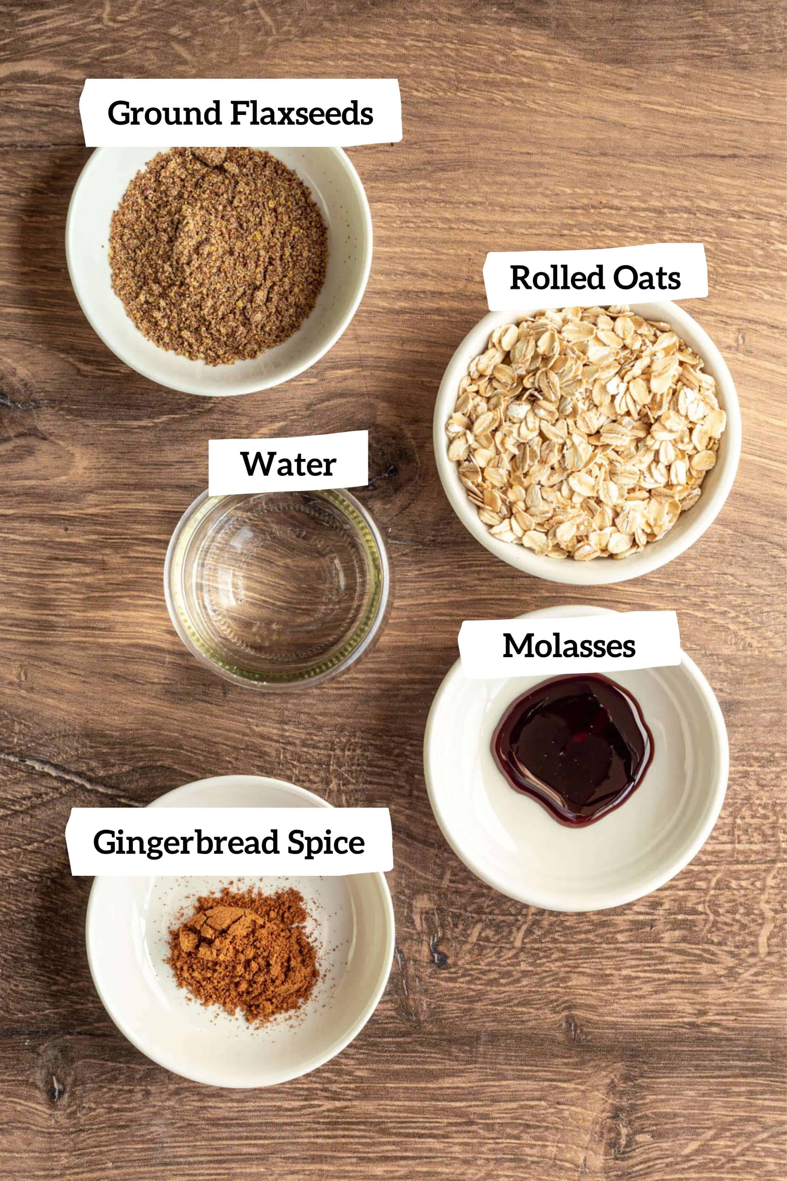 Sugar-Free Gingerbread Oatmeal Ingredients
