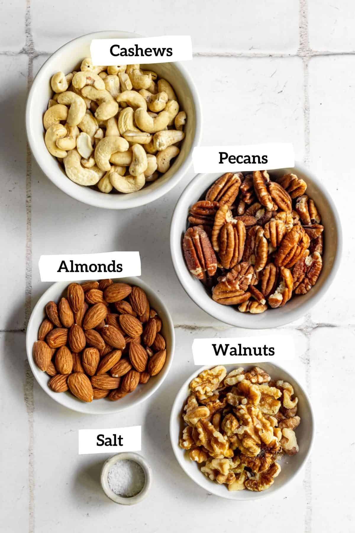 Mixed nut butter ingredients.