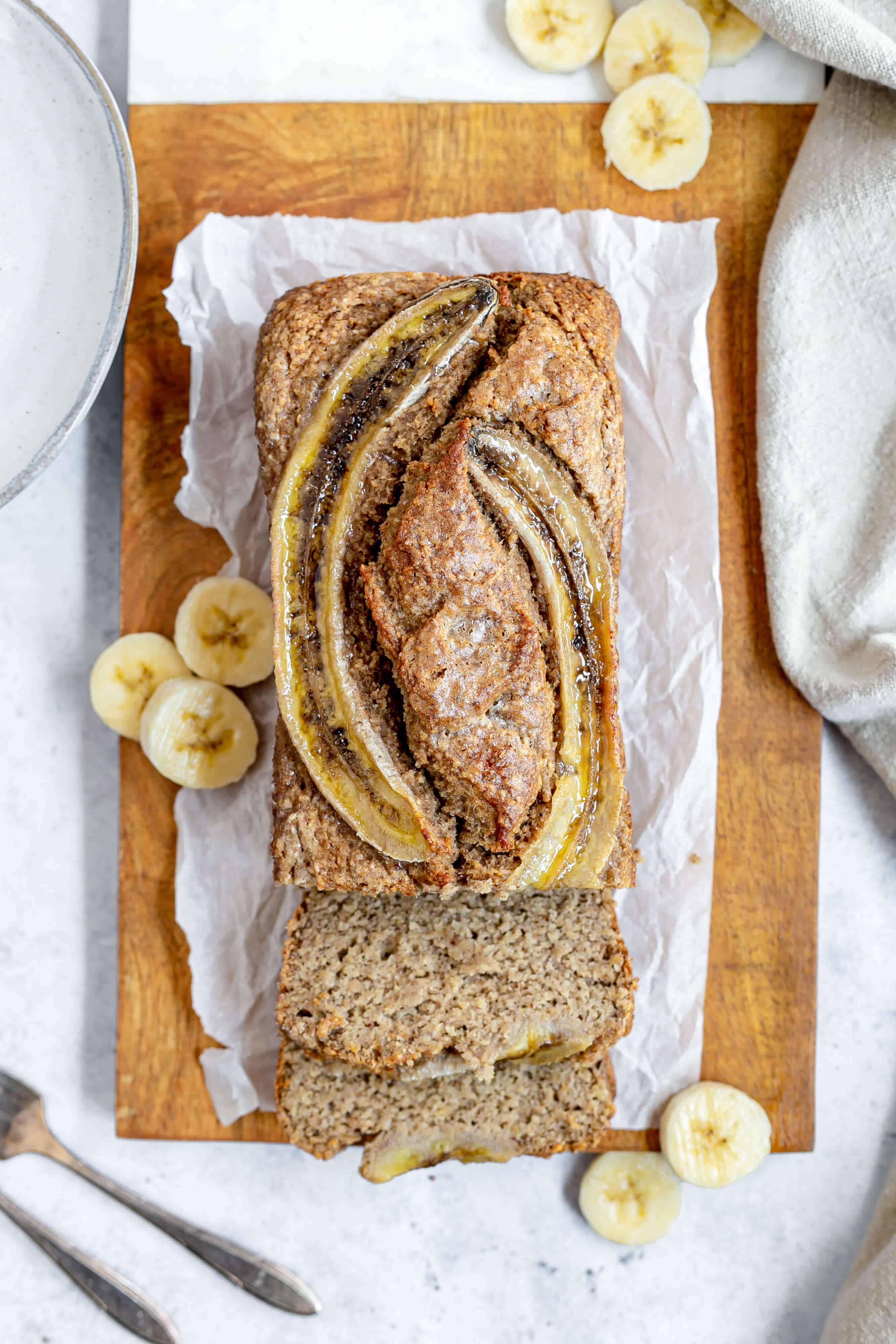 Plant-Based Blender Banana Bread Sliced