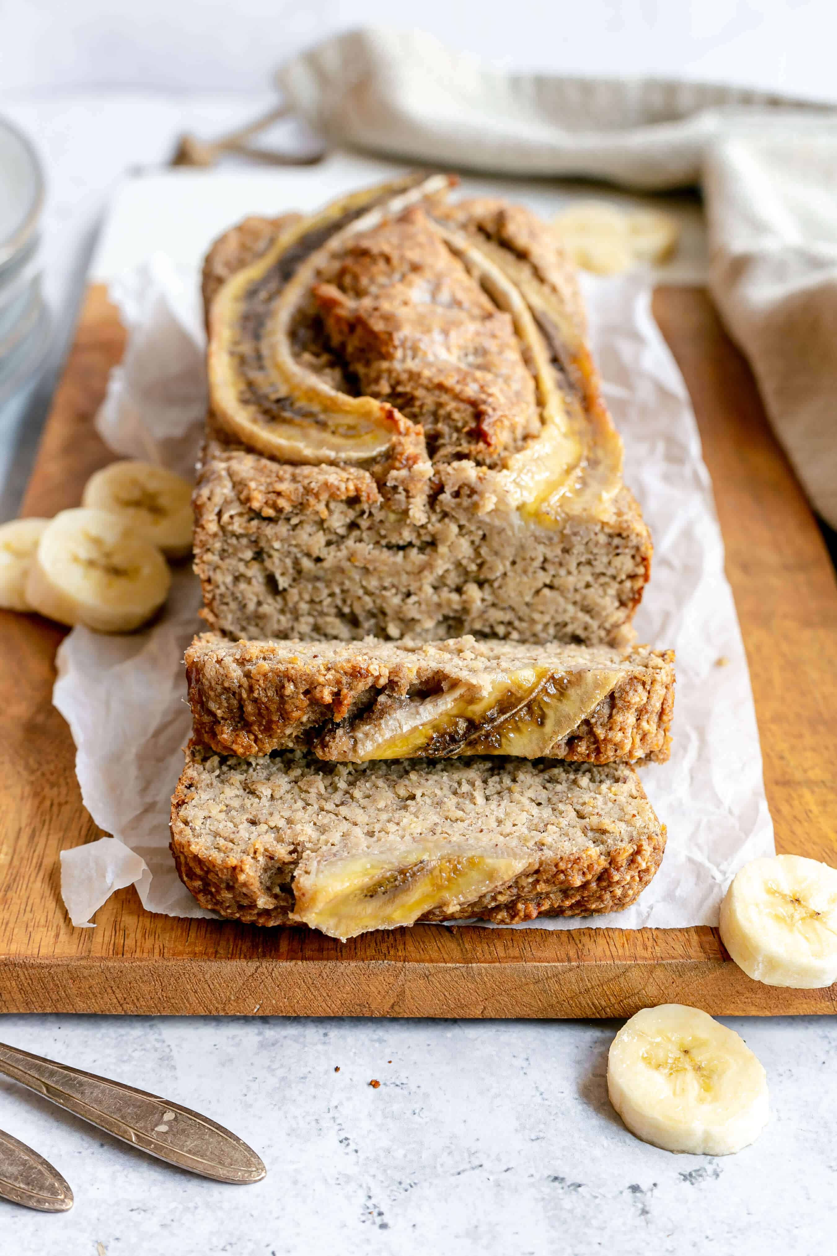 Plant-Based Blender Banana Bread sliced