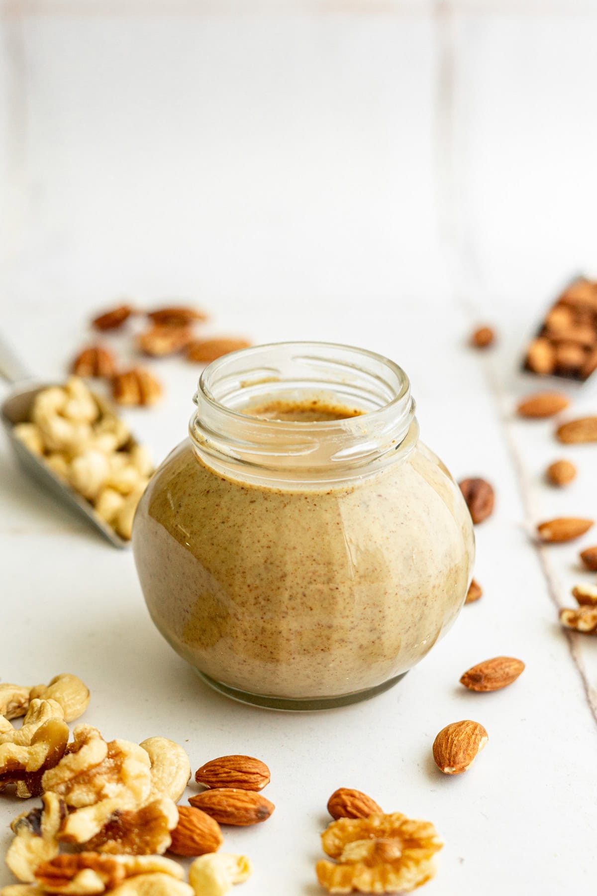 A jar of mixed nut butter.