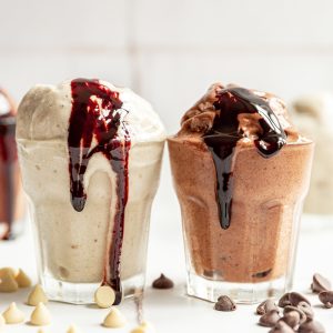 Two jars of banana nice cream.