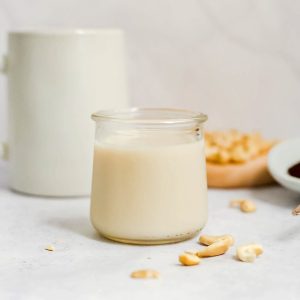 A jar of cashew coffee creamer.