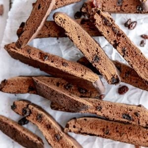A tray of cinnamon raisin biscotti.