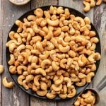 A plate of maple roasted cashews.