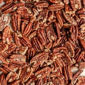 A tray of oil-free roasted pecans.