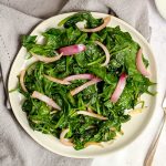 A plate of oil-free sautéed spinach.