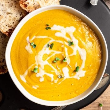 A bowl of sweet potato soup.