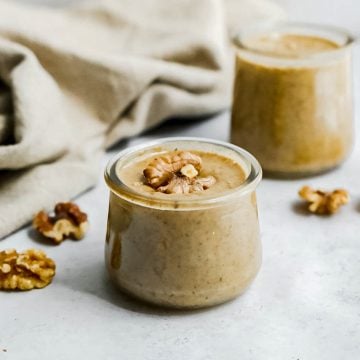 A jar of toasted walnut butter.
