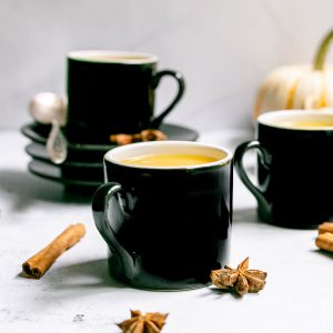 A mug of turmeric latte.