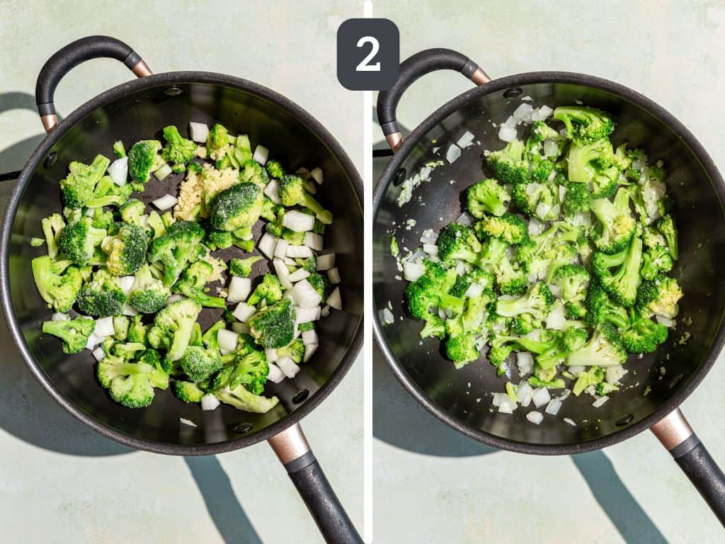 Vegan Broccoli Pasta Sauce Step 2 - cook the broccoli.