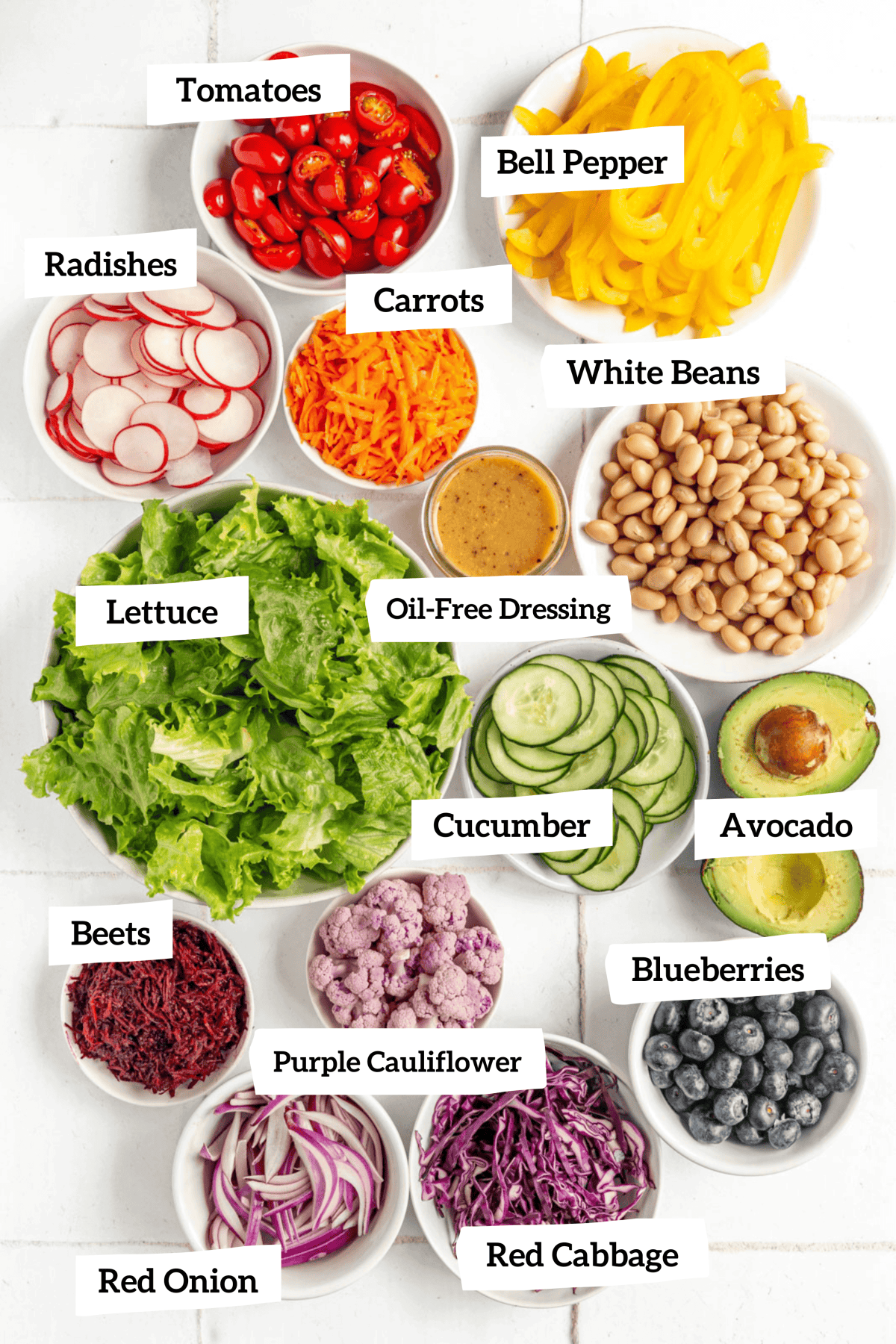 Rainbow Salad Bowl Ingredients