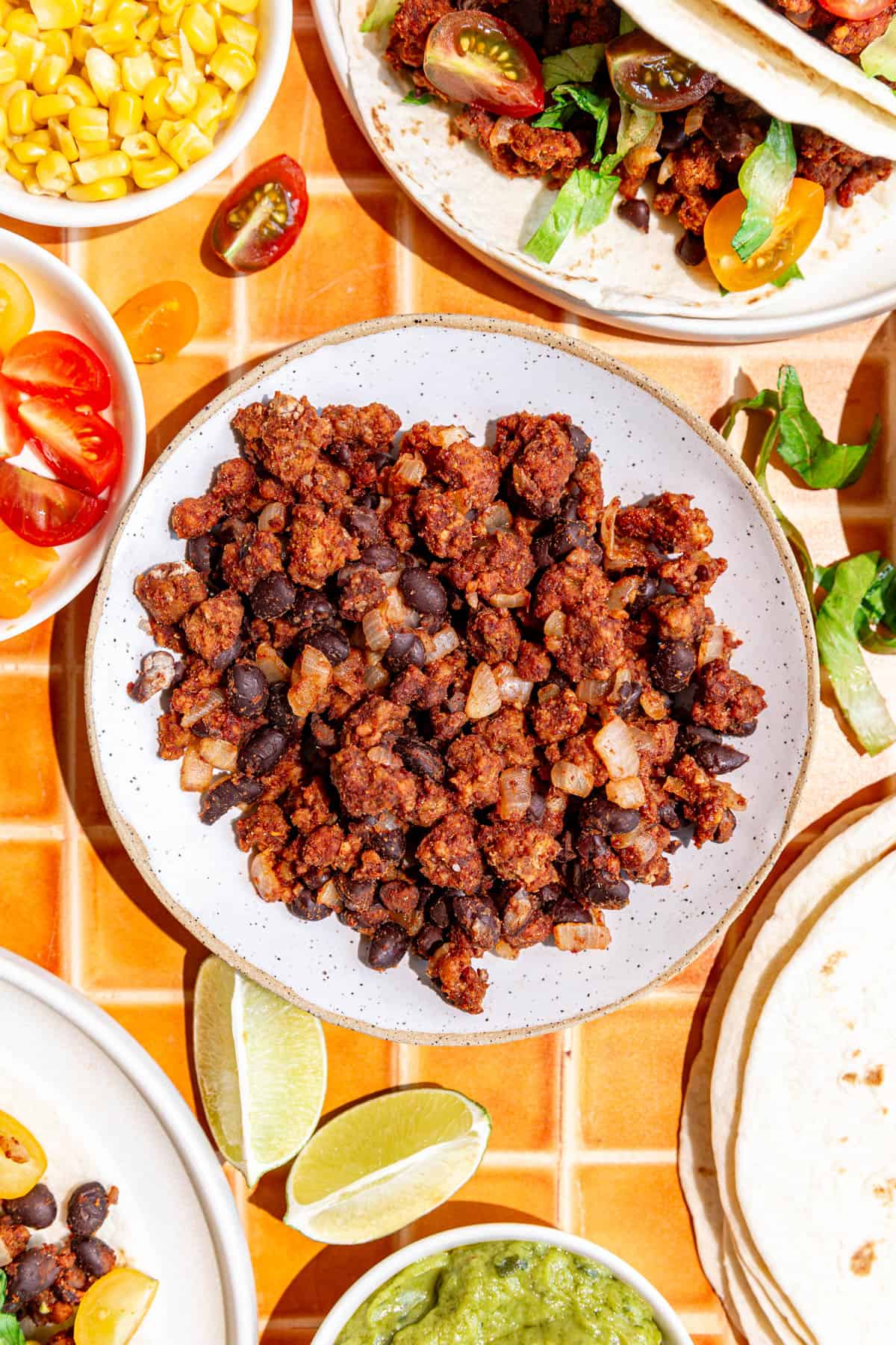 A bowl of seitan taco meat.