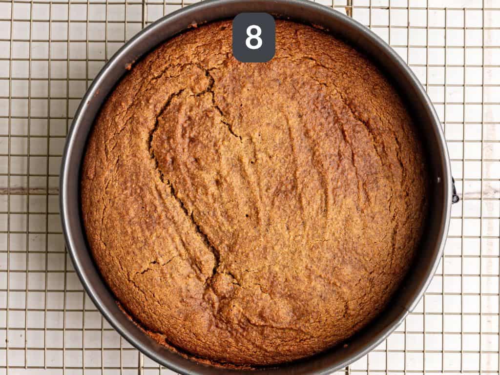 Vegan Caramel Apple Upside Down Cake step 8 - bake and let cool.