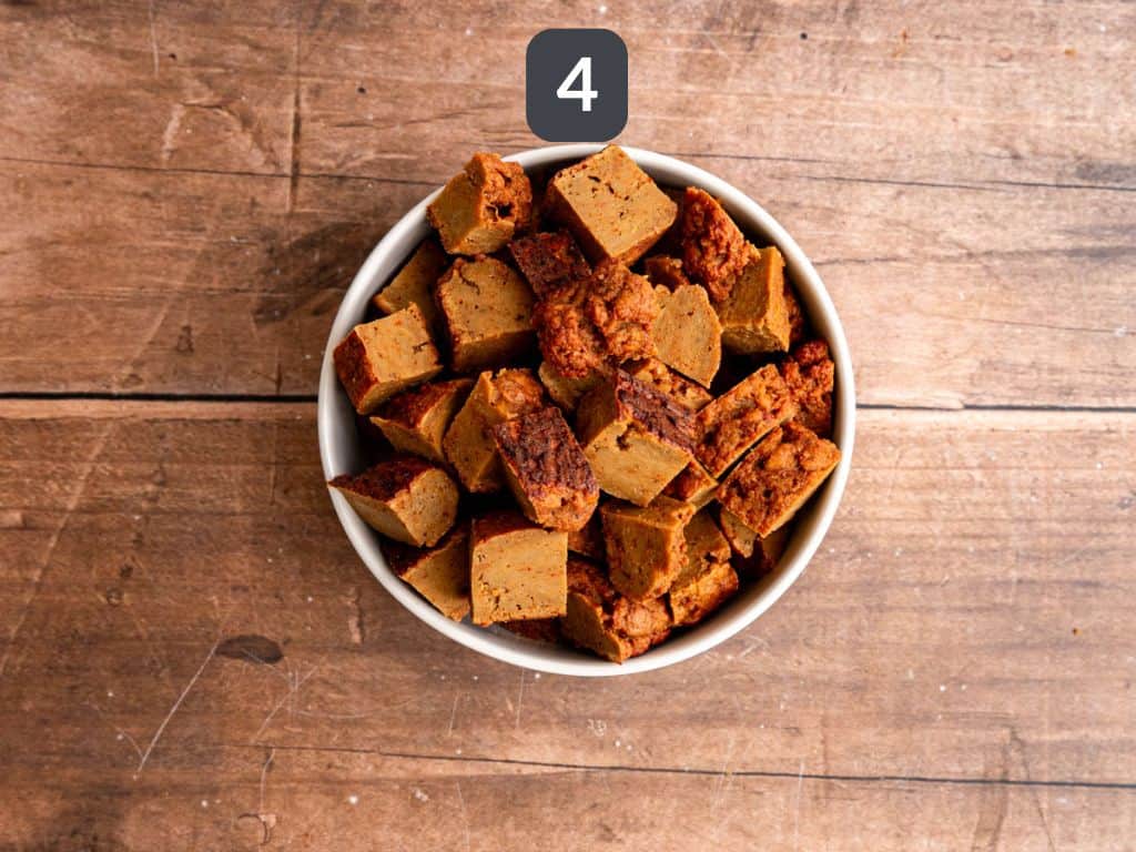 Vegan beef bourguignon step 4 - prepare the beef.