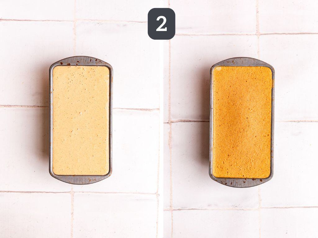 Vegan pumpkin pie ice cream step 2 - transfer to a loaf pan or freezer safe bag.