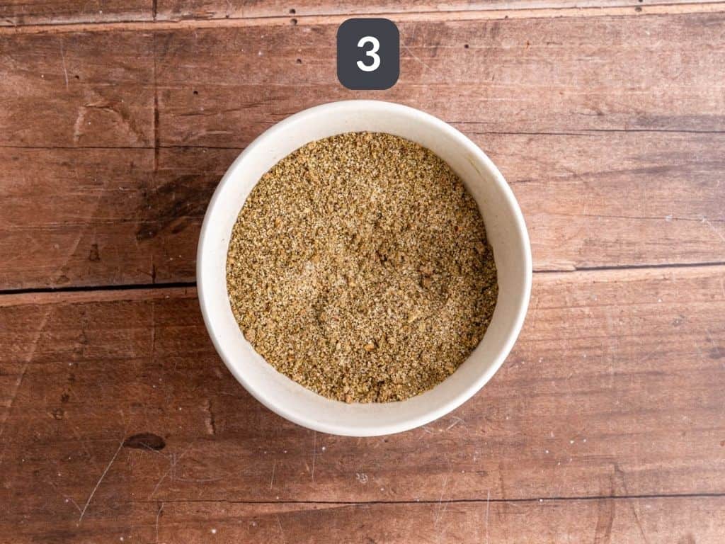 Thanksgiving Tofu Step 3 - mix the breadcrumbs.