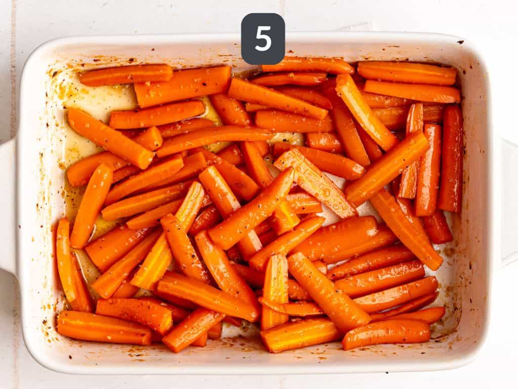 Vegan Glazed Carrots Step 5 - toss with remaining maple syrup.