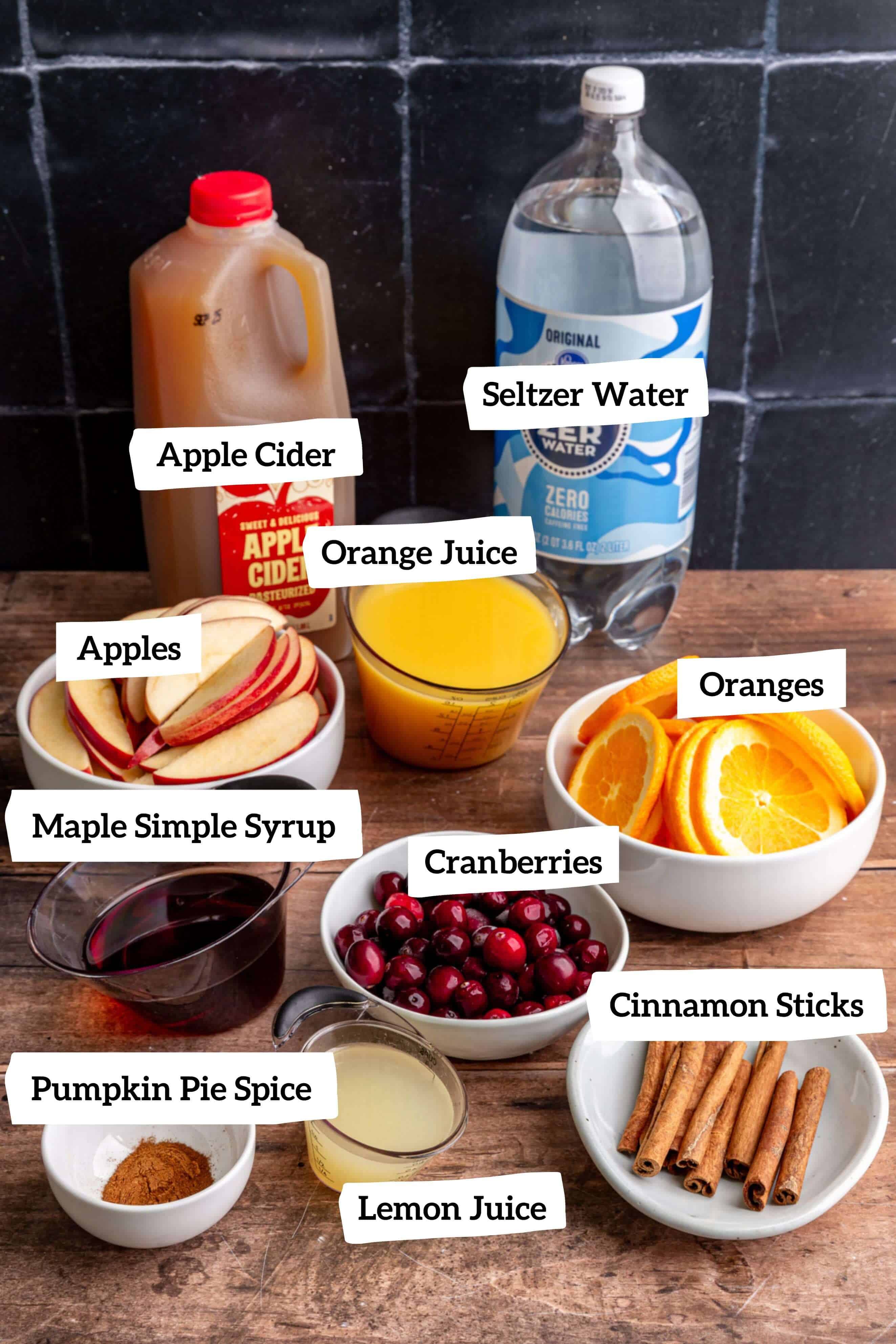 Non-Alcoholic Thanksgiving Punch Ingredients