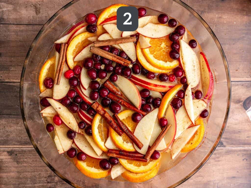 Non-Alcoholic Thanksgiving Punch Step 2 - add the seltzer water and serve.