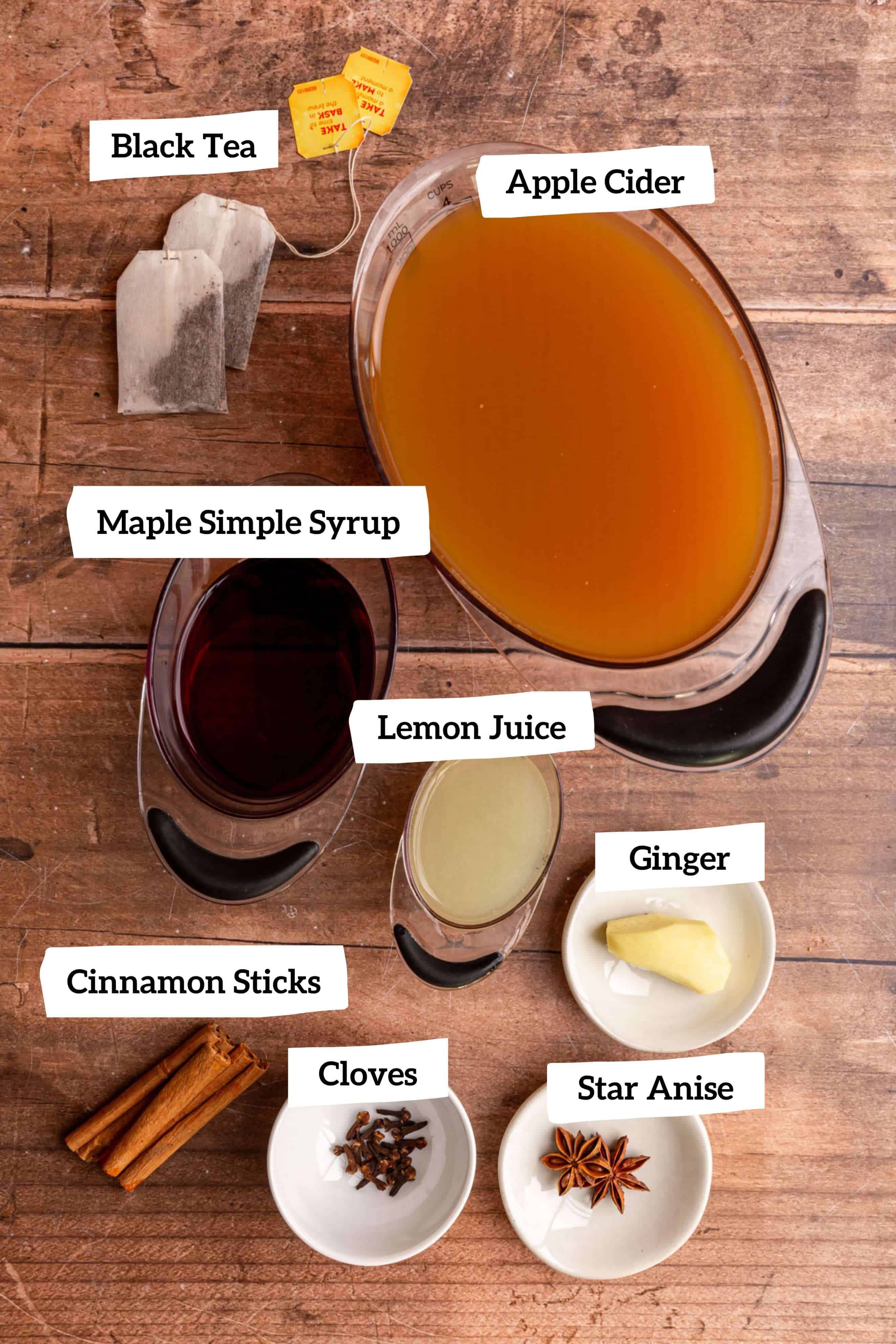 Thanksgiving Mocktail ingredients