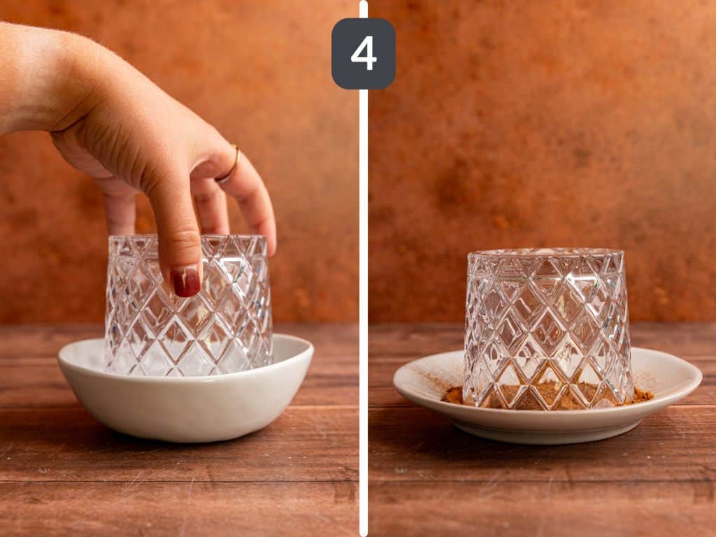 Thanksgiving Mocktail Step 4 - rim the glass.