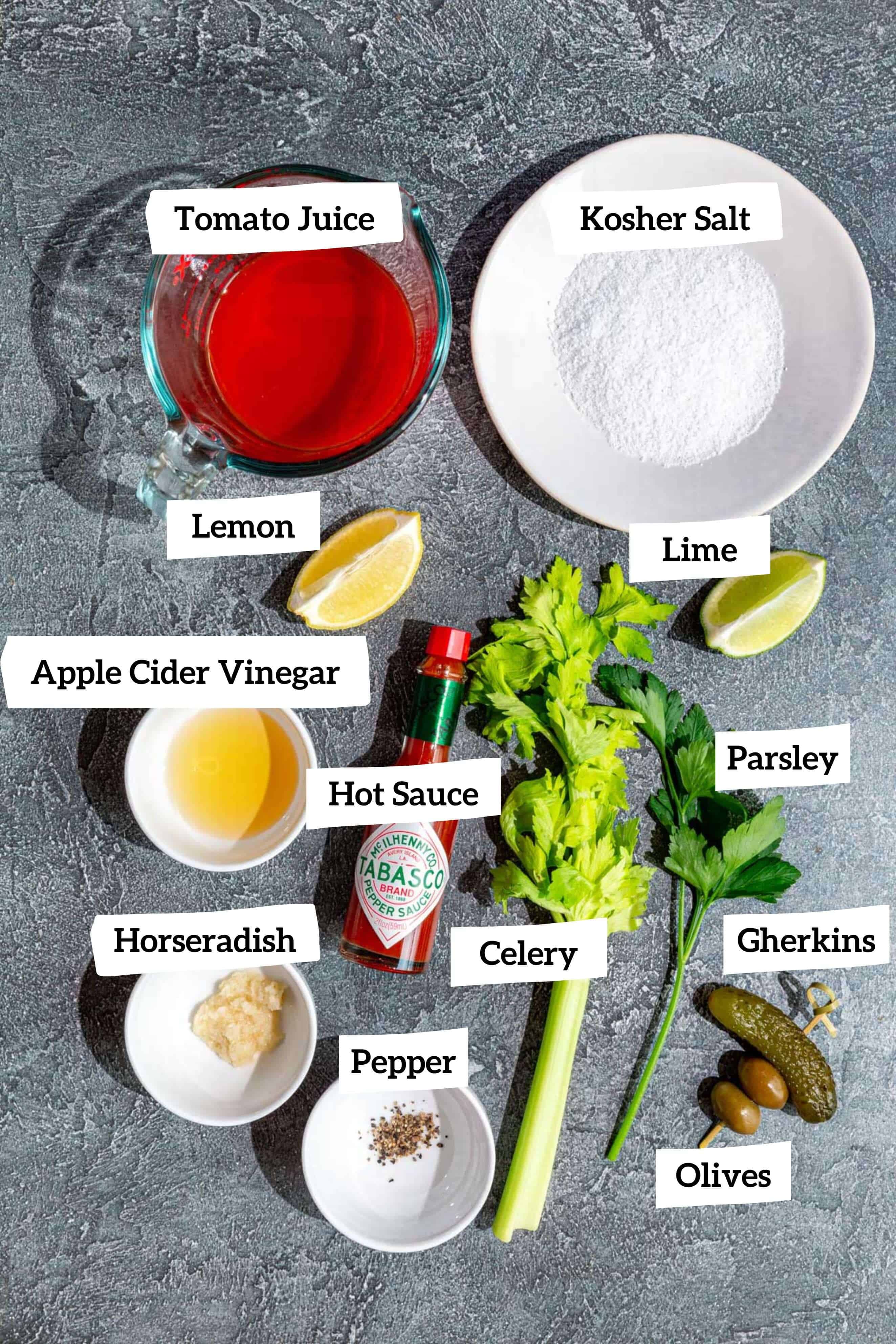 Bloody Mary Mocktail Ingredients