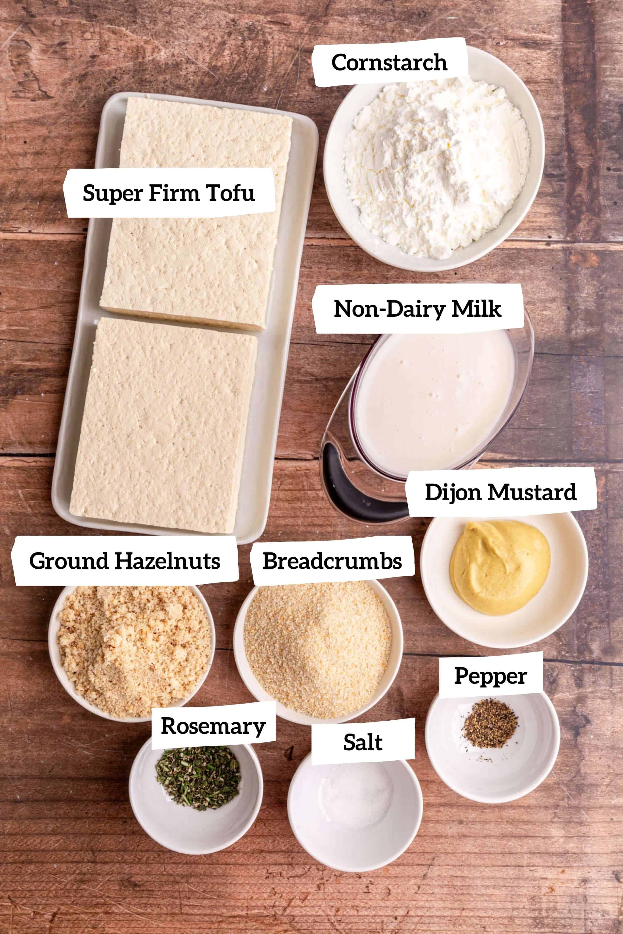 Christmas tofu ingredients.