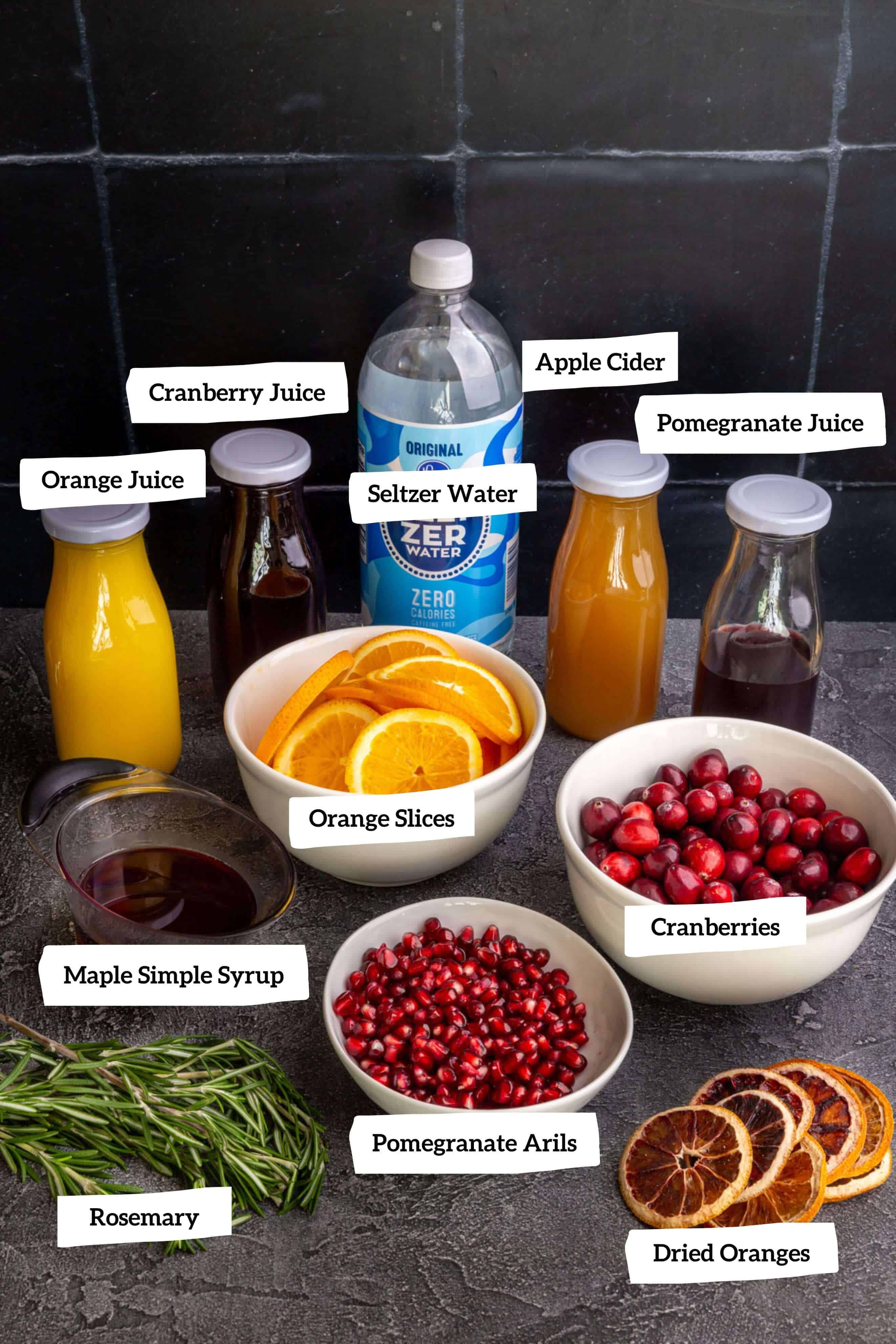 Non-Alcoholic Christmas Punch Ingredients